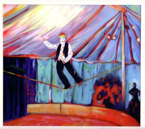 Kwabana_at_Gliffords_circus_by_Caroline_Evans_2003,_oil_on_canvas